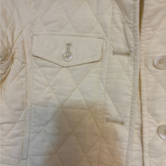 Talbots Women's Off-White corduroy Quilted Jacket size xs worn once - Picture 5 of 7